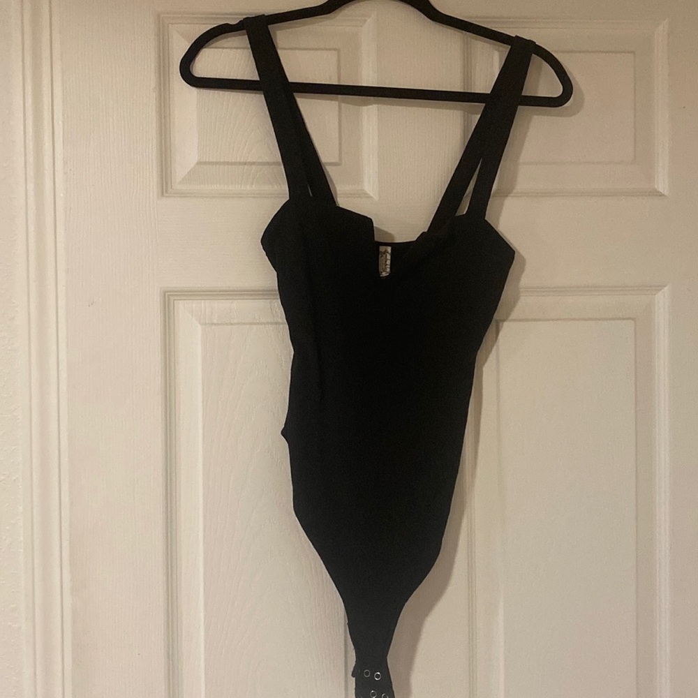 Black bodysuit with square neck